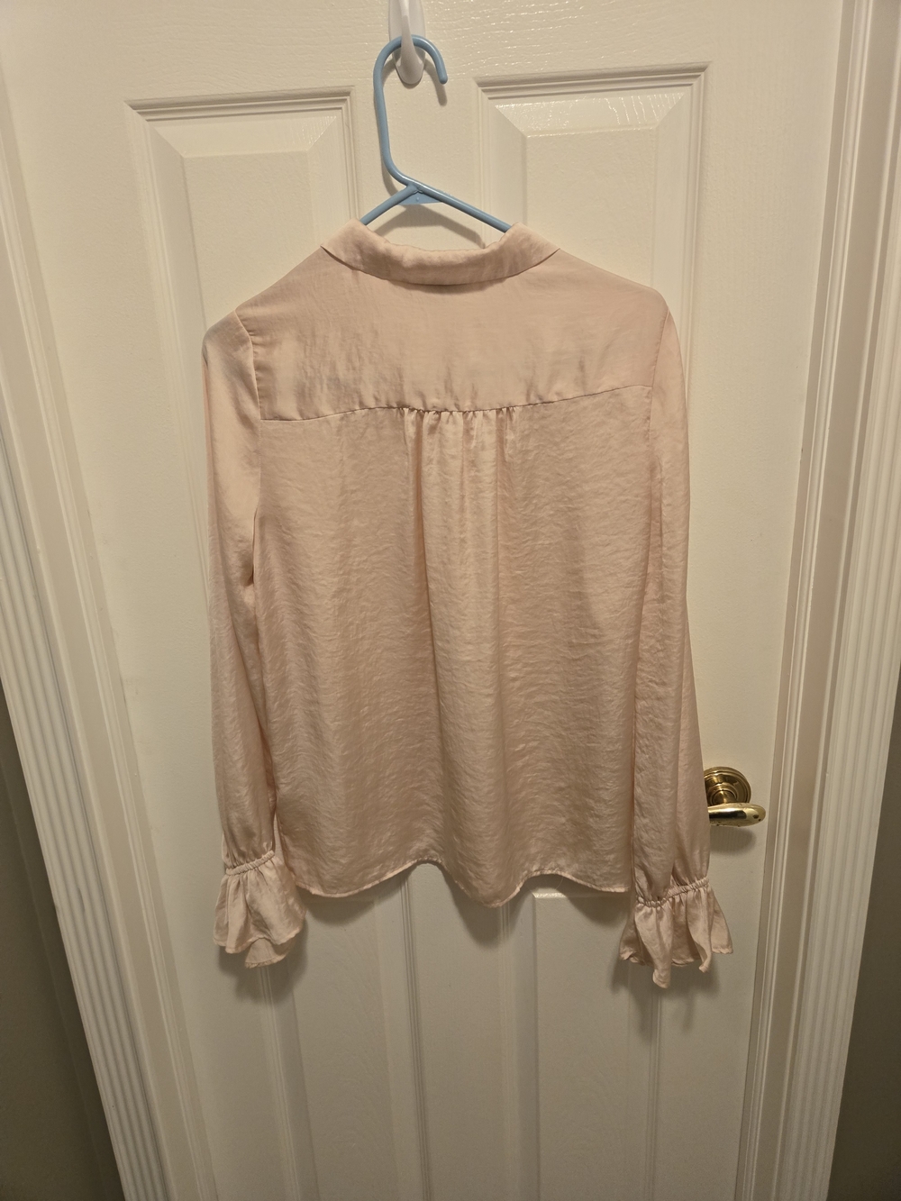 Paige Pink Ruffle Cuff Collared Blouse - Picture 3 of 3